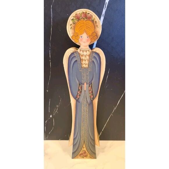 Set of 3 Christmas Holiday Angels Hand Painted Joyce Howard Primitive Style EUC - Picture 2 of 16